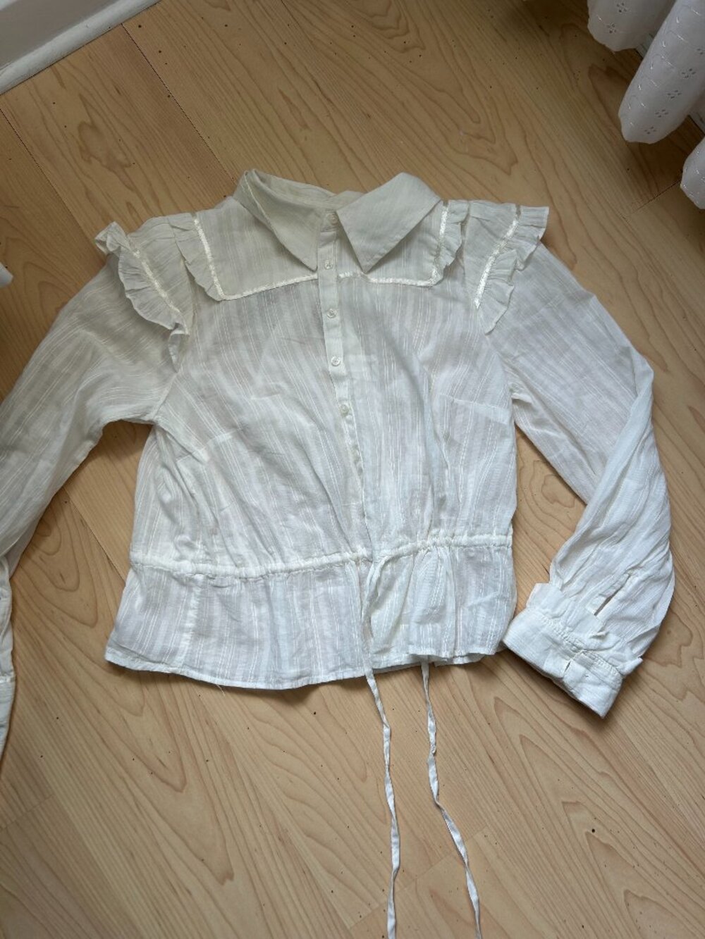 Free People White Ruffled Shirt BNWT
